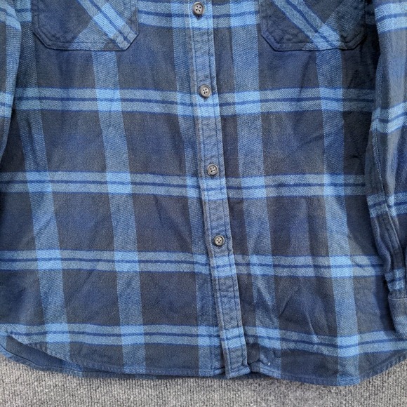 Anchorage Men's Button-Up Shirt Blue XL Long Sleeve Plaid Flap Pockets Flannel - Picture 4 of 11